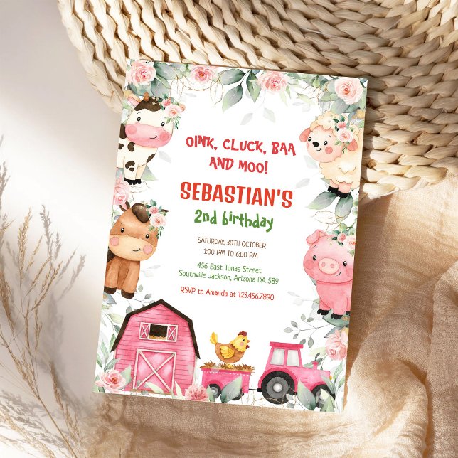Farm Barnyard Animals Birthday Party Invitation (Creator Uploaded)