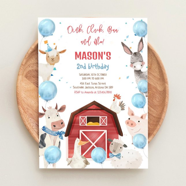 Farm Barnyard Animals Birthday Party Invitation (Creator Uploaded)