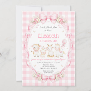 Farm Barnyard Animals Kids Birthday Invitation