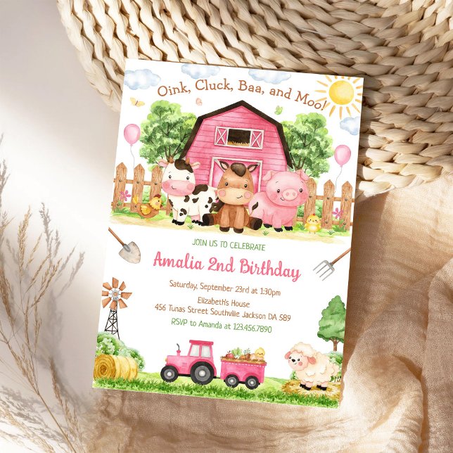 Farm Barnyard Animals Kids Birthday Invitation (Creator Uploaded)