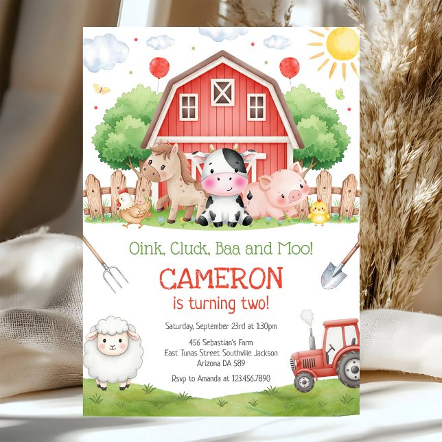 Farm Barnyard Animals Kids Birthday Invitation (Creator Uploaded)