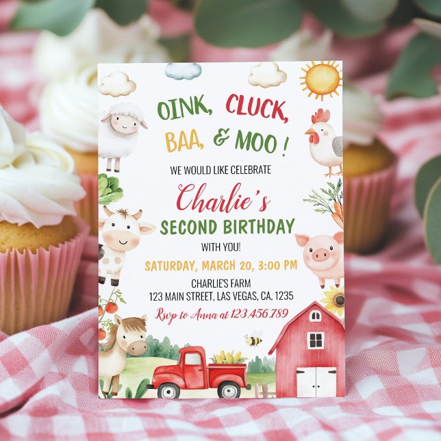 Farm Barnyard Animals Kids Birthday Invitation (Creator Uploaded)