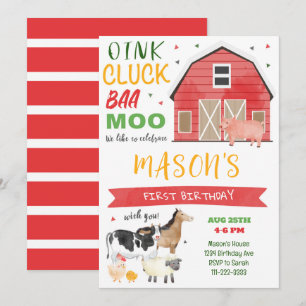 Farm Barnyard Birthday Invitation