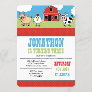 Farm Barnyard Birthday Party Invitation