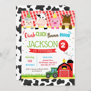 Farm Barnyard  Birthday Party Invitations