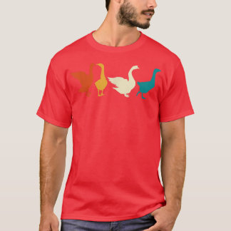 Farm Bird Farmer Animal Lover Geese Retro Goose  T-Shirt