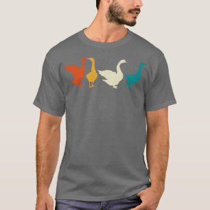Farm Bird Farmer Animal Lover Geese Retro Goose T-Shirt
