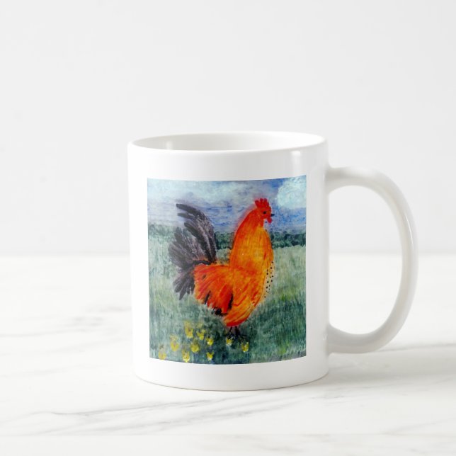 Farm Bird Rooster Chicken Coffee Mug (Right)
