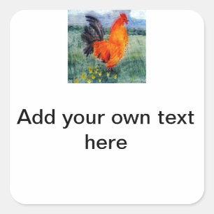 Farm Bird Rooster Chicken Custom Square Sticker
