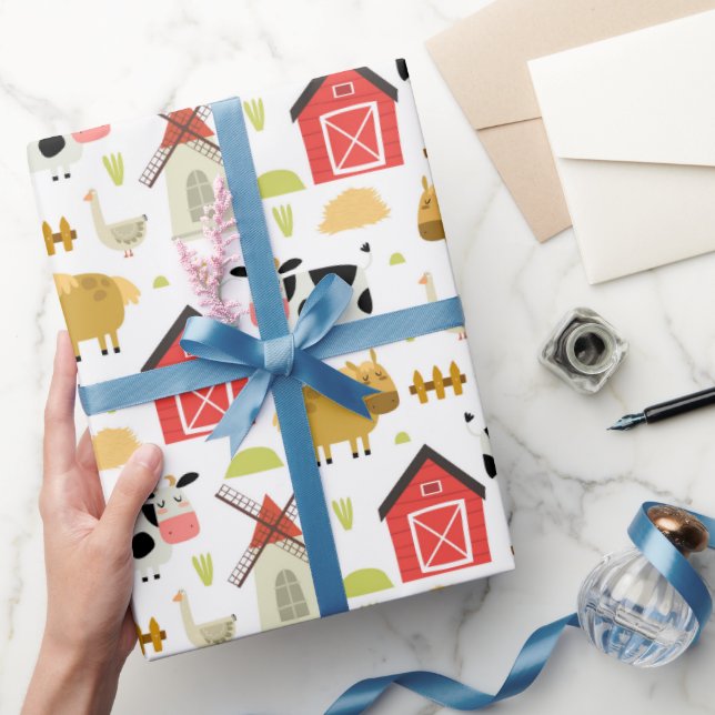 Farm Birthday Baby Shower Wrapping Paper (Gifting)
