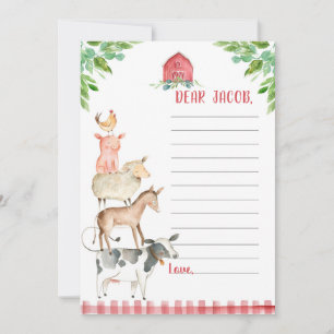 Farm Birthday Boy Barnyard Time Capsule Card 