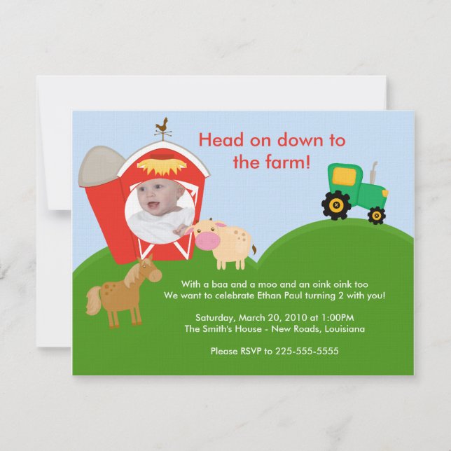 Farm Birthday Invitation (Front)