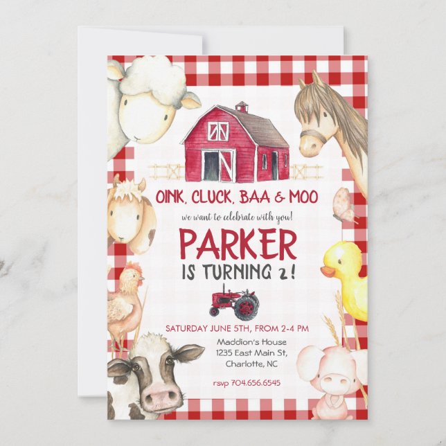 Farm Birthday Invitation (Front)
