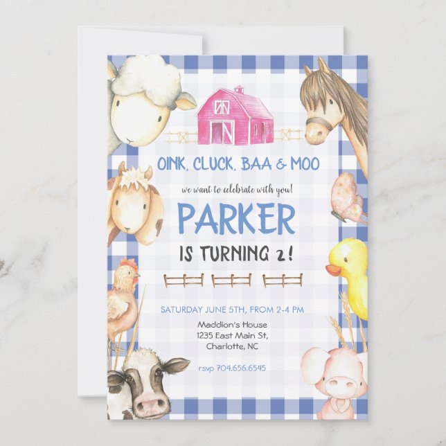 Farm Birthday Invitation (Front)