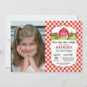Farm Birthday Invitation Barnyard Party
