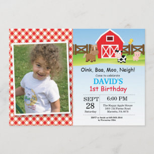 Farm Birthday Invitation Barnyard Party