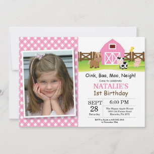 Farm Birthday Invitation Barnyard Party