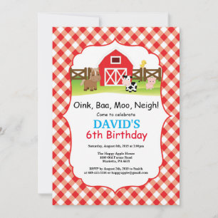 Farm Birthday Invitation Barnyard Party