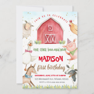 Farm Birthday Invitation, Boy Barn Party Invitation