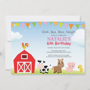 Farm Birthday Invitation Country Barnyard Party