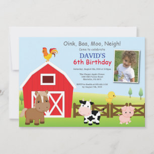 Farm Birthday Invitation Country Barnyard Party