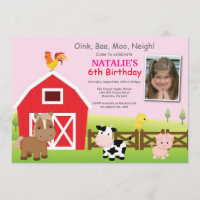 Farm Birthday Invitation Country Barnyard Party