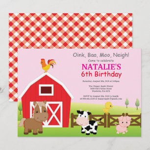 Farm Birthday Invitation Country Barnyard Party