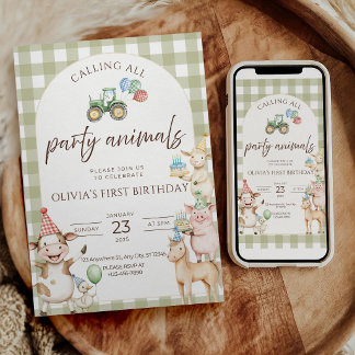 Farm Birthday Invitation Digital Download Party In
