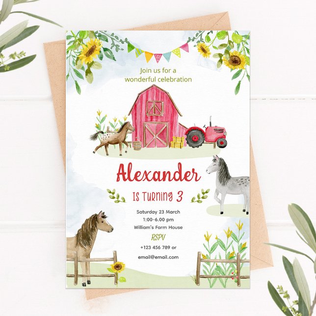 Farm Birthday invitation - Horse Birthday Party (Creator Uploaded)