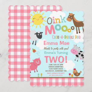 Farm Birthday Invitation Old MacDonald Farm Party