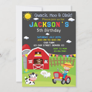 Farm birthday invitation Ranch cowboy party invite