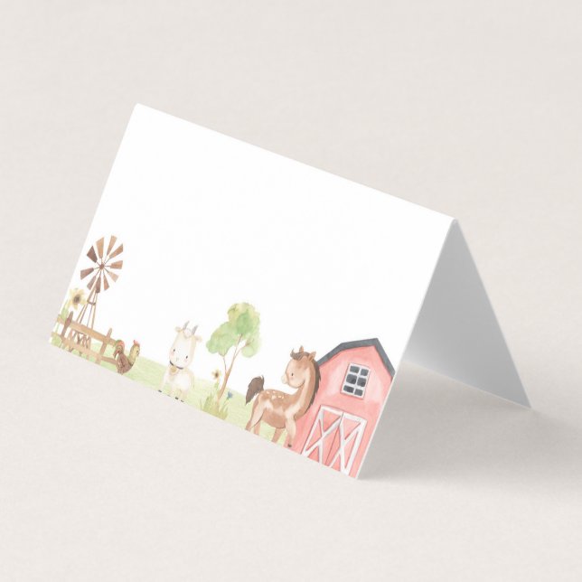 Farm Birthday or Baby Shower Buffet Food Label (Front)