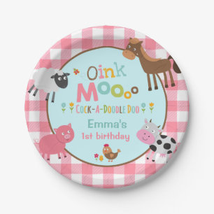 Farm Birthday Paper Plate 7" Old MacDonald Party