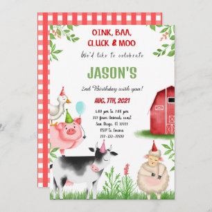 Farm Birthday Party  Invitation
