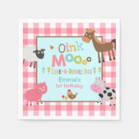Farm Birthday Party Napkin Old MacDonald Party