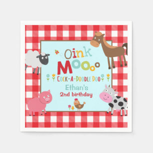 Farm Birthday Party Napkin Old MacDonald Party