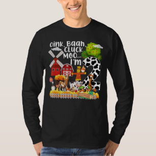 Farm Birthday Party Oink Baa Moo Im Two 2nd Birthd T-Shirt
