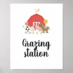 Farm Birthday Party Sign grazing station food sign