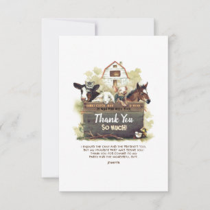 Farm Birthday Thank You Photo Card