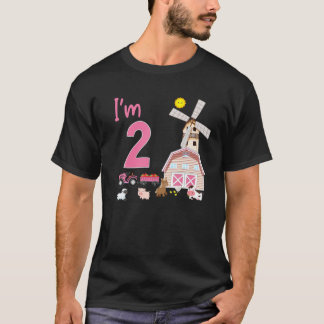 Farm Birthday Themed Party Costume Girls 2Nd 3Rd 5 T-Shirt