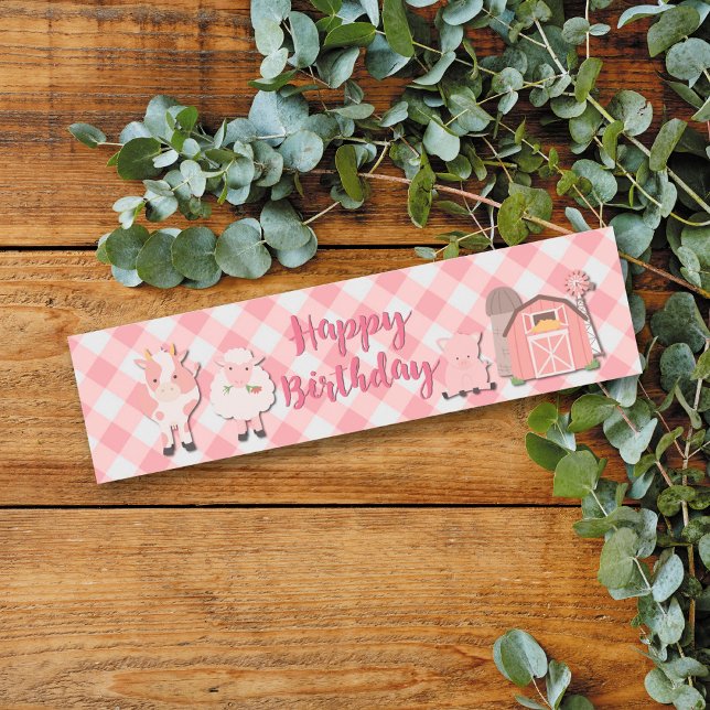 Farm Birthday Water Bottle Label (Creator Uploaded)