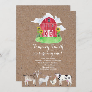 Farm Boy 1st Birthday Invitation