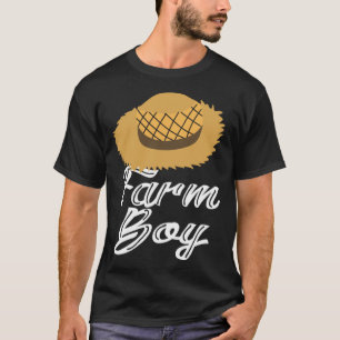 Farm Boy Farmer s Straw Hat Graphic T-Shirt