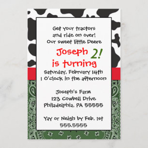 Farm  Boy Inspired Birthday Invitation