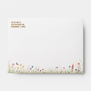 Farm Business Envelope Watercolor Grey Hen Meadow