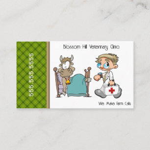 Farm Call Funny Cow Veterinary Clinic Business Card