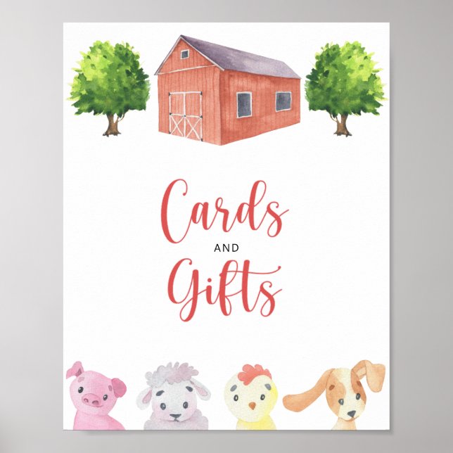 Farm - cards and gifts baby shower poster (Front)