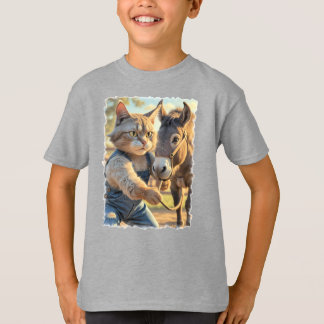 Farm Cat with donkey! T-Shirt