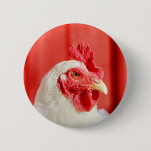 Farm Chicken  6 Cm Round Badge