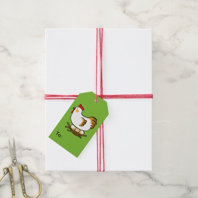 farm chicken and eggs gift tags (With Twine)